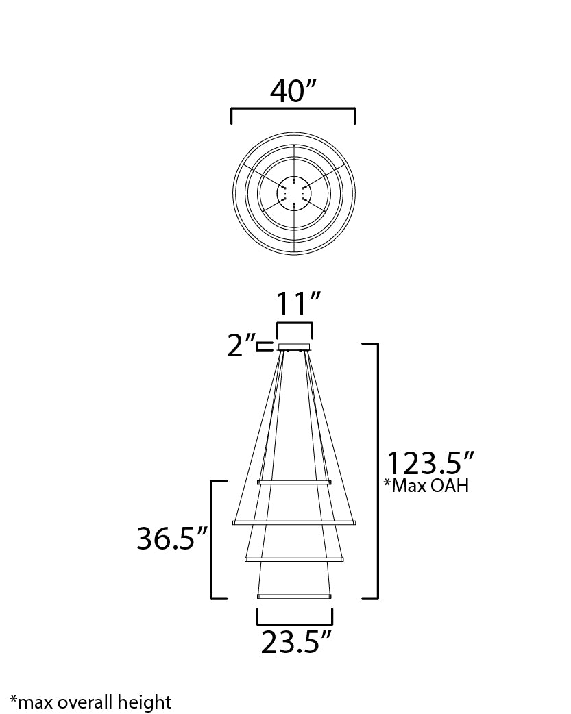Groove 4-Tier Pendant 5CCT Select Brushed Aluminum by ET2