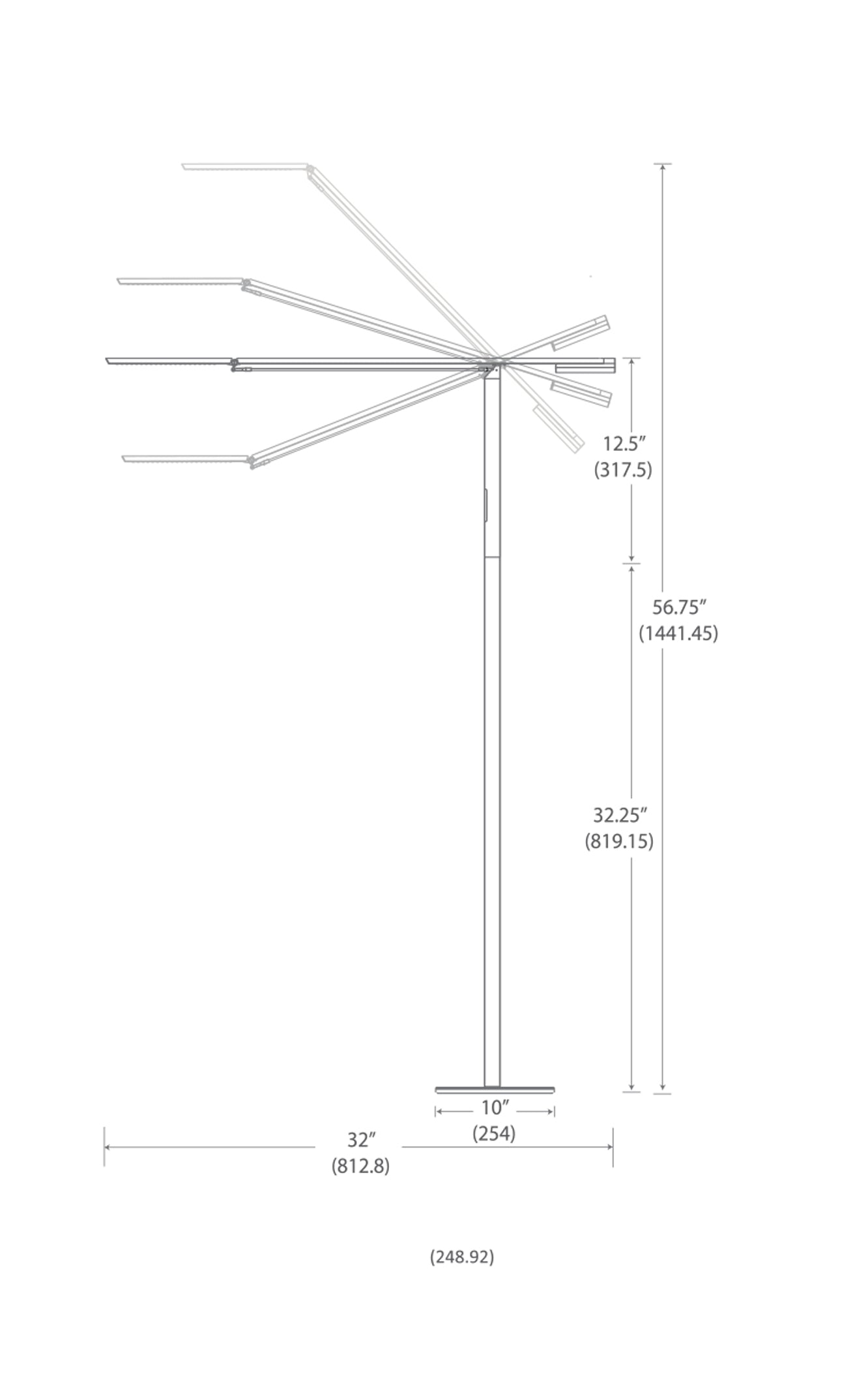 Equo Floor Lamp Cool Light Silver Elx A C Sil Flr by Koncept Inc