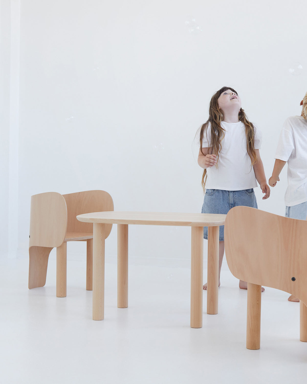 EO Play Elephant Table in natural beech – shown with Elephant Chairs (sold separately) (photo 3 of 8)
