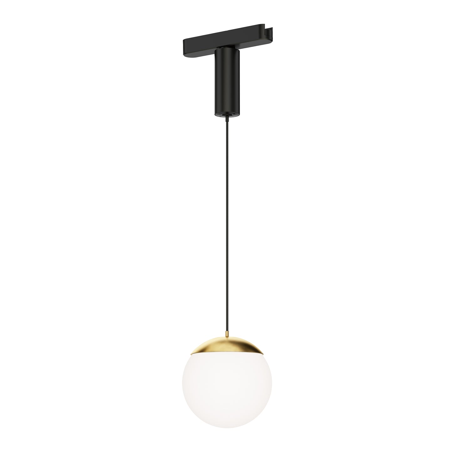 Continuum Track Snowball Pendant NAB White/Natural Aged Brass by ET2