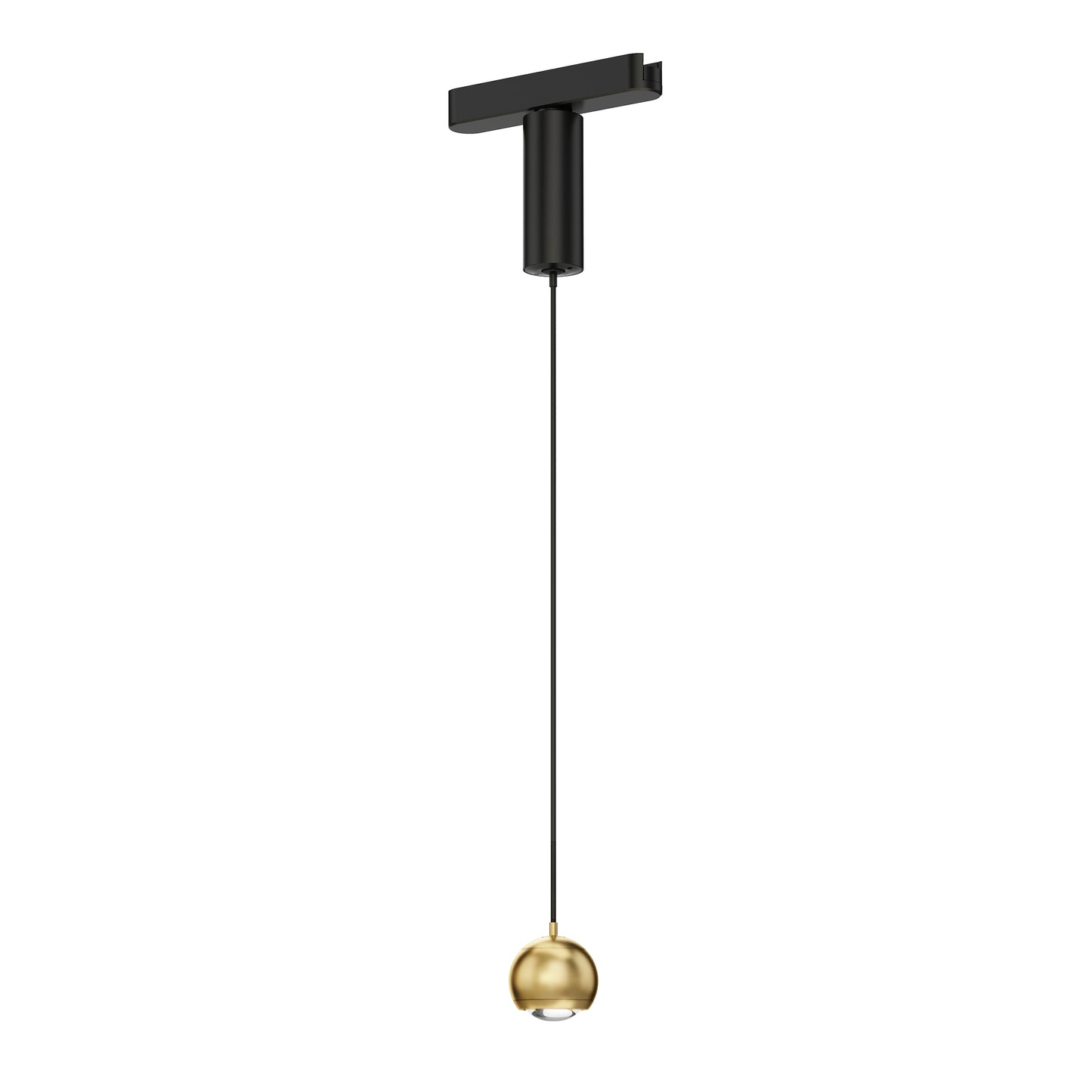 Continuum Track 2" Sphere Pendant Black Natural Aged Brass by ET2