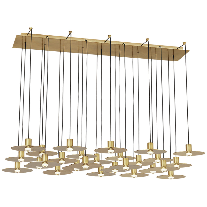 Dimmable LED Linear Chandelier Eaves 27 by Visual & Comfort & Co