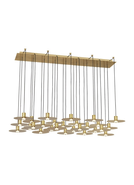 Dimmable LED Linear Chandelier Eaves 27 by Visual & Comfort & Co