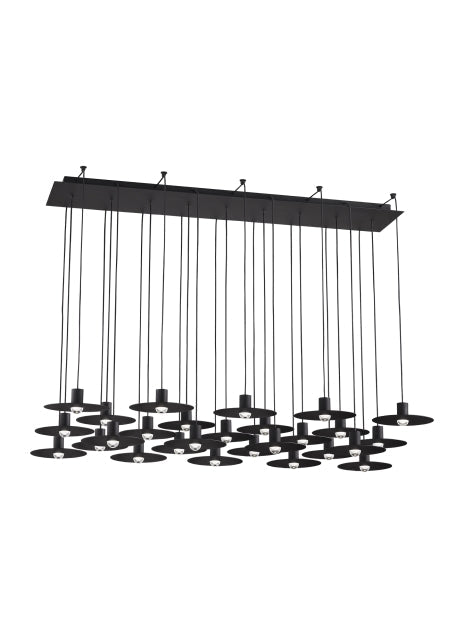 Dimmable LED Linear Chandelier Eaves 27 by Visual & Comfort & Co