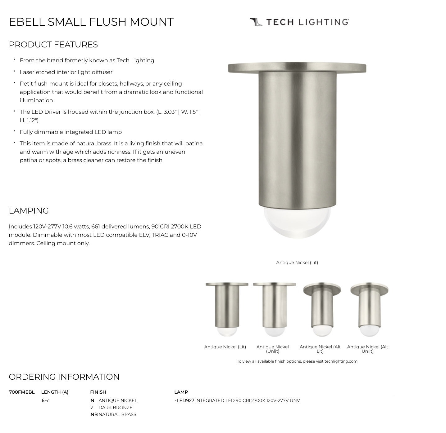 Ebell Flushmount Small New by Visual & Comfort & Co