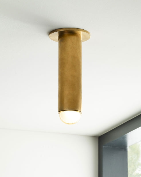 Ebell Natural Brass 10-inch Ceiling Light by Visual & Comfort & Co