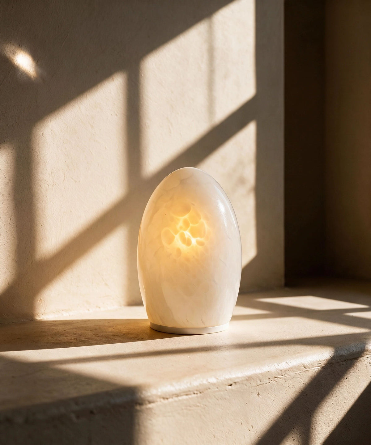 NEOZ Egg Fritted cordless table lamp, styled setting 4 (photo 5)