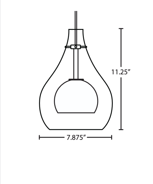 Besa Lighting Elle 11 Teardrop Glass LED Pendant