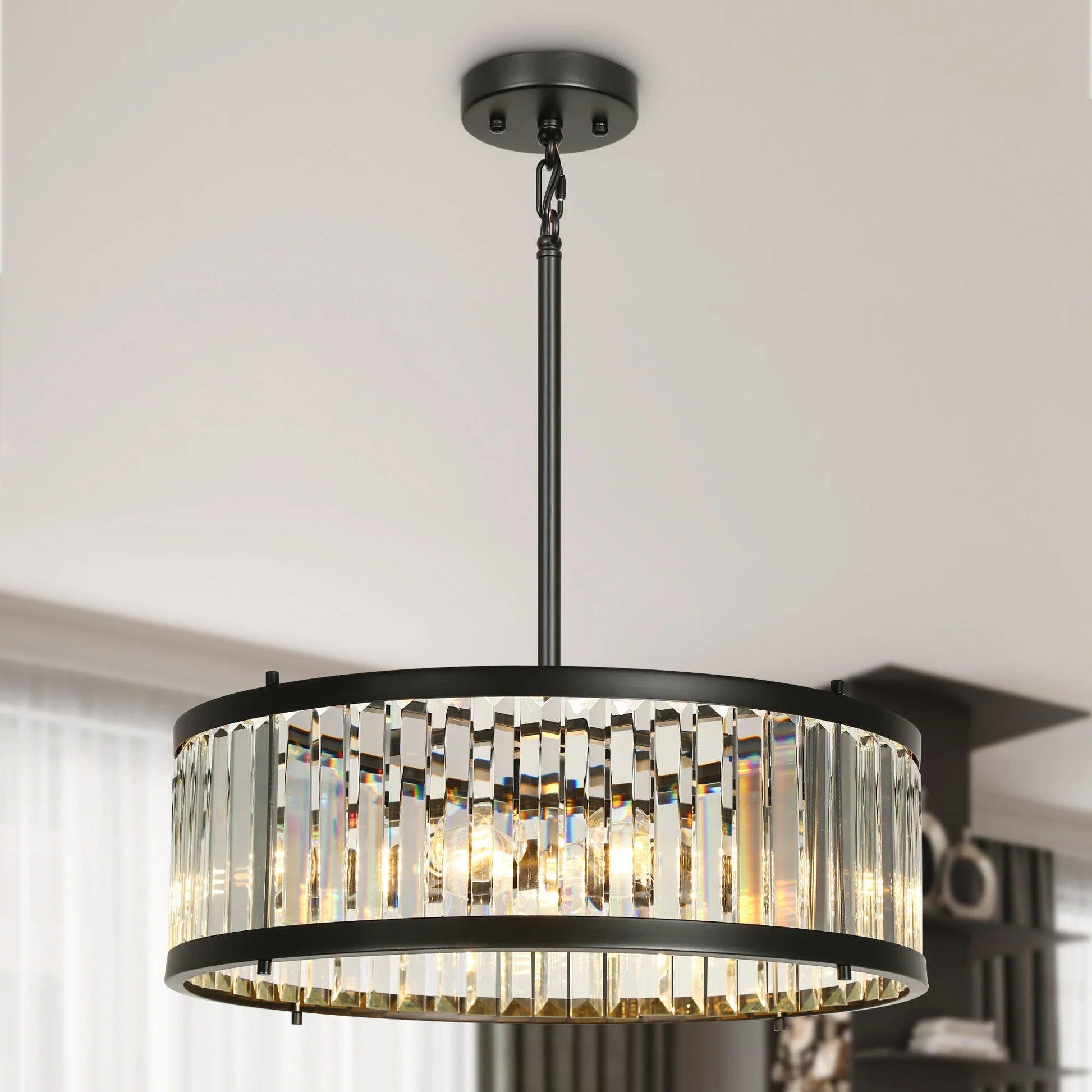 Elvira Ha05122 Black Crystal Chandelier - LNC Home