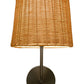 Modern Lantern Emily Cordless Wall Sconce black finish with rattan shade