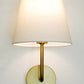 Emily Cordless Wall Lamp with Fabric Shade and Antique Brass Finish | Modern Lighting