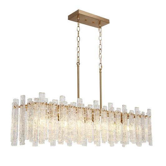 Modern Brass Pendant 6 Light Rectangle Ha05145 - LNC Home