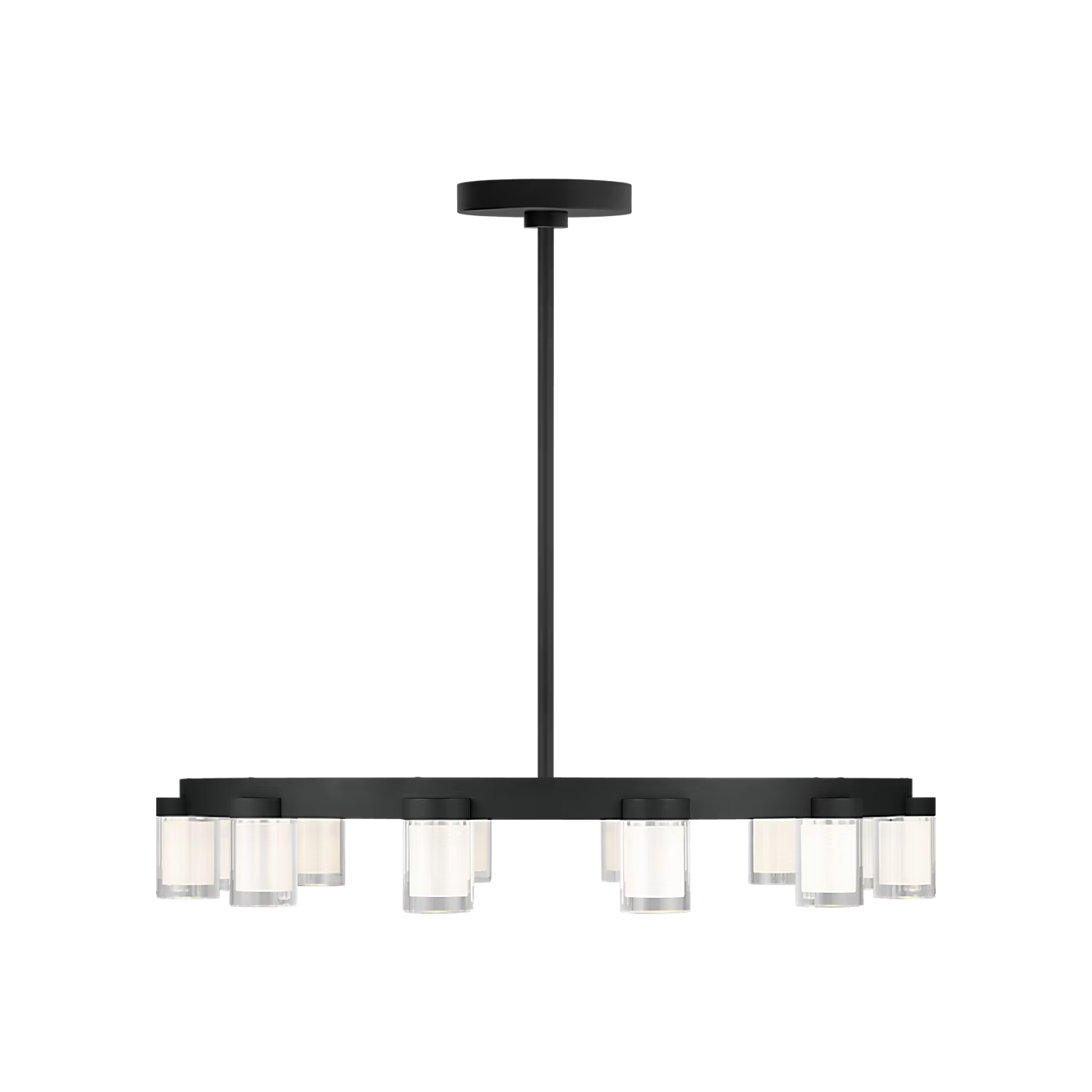 Designer chandelier lighting fixture with premium crystal and black materials