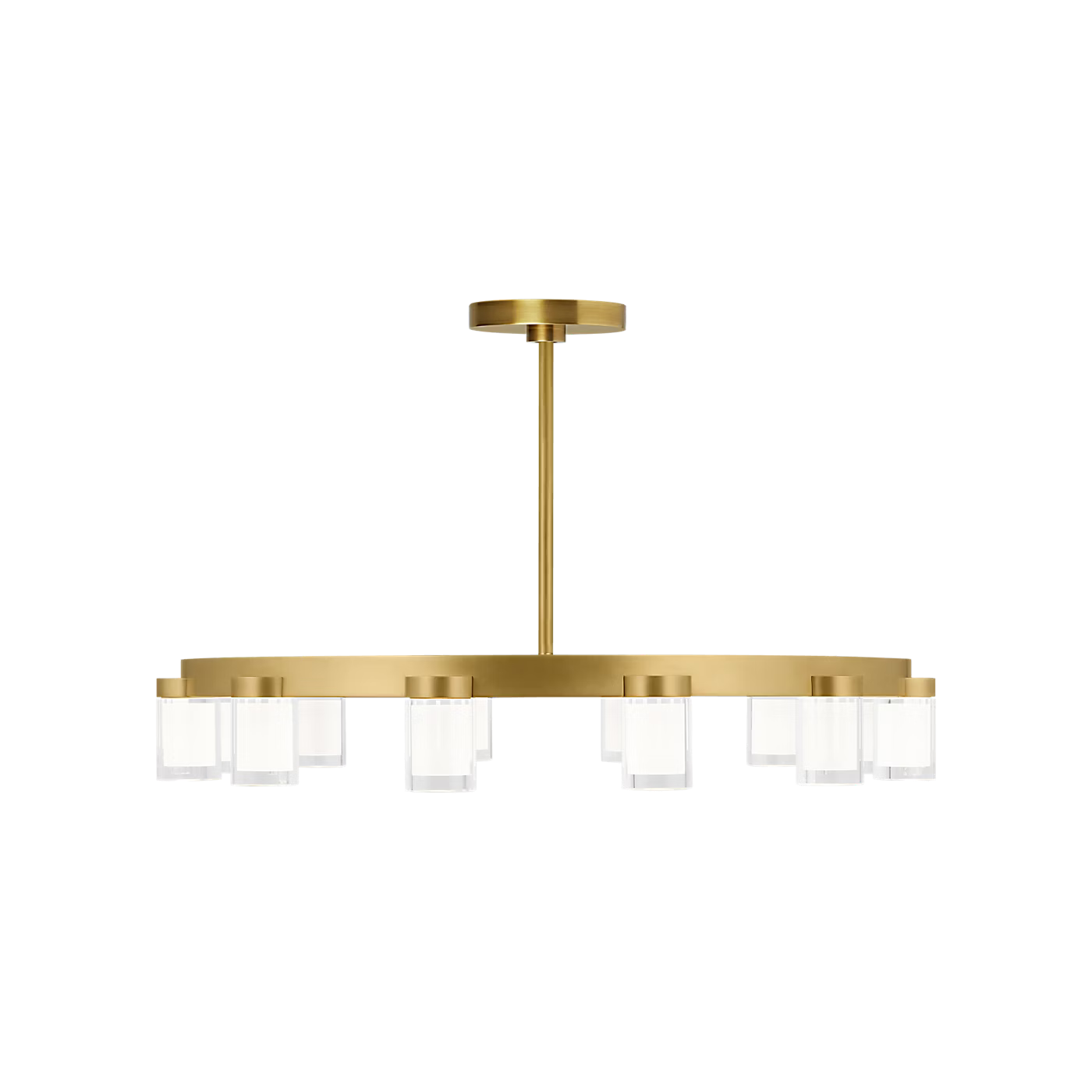 Visual Comfort crystal chandelier with warm white LED and geometric design