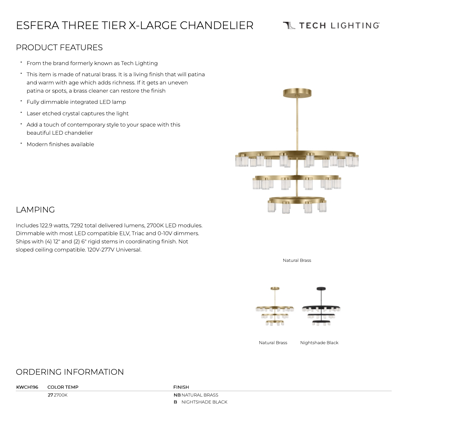 Visual Comfort Esfera Xl Three Tier Led Chandelier 