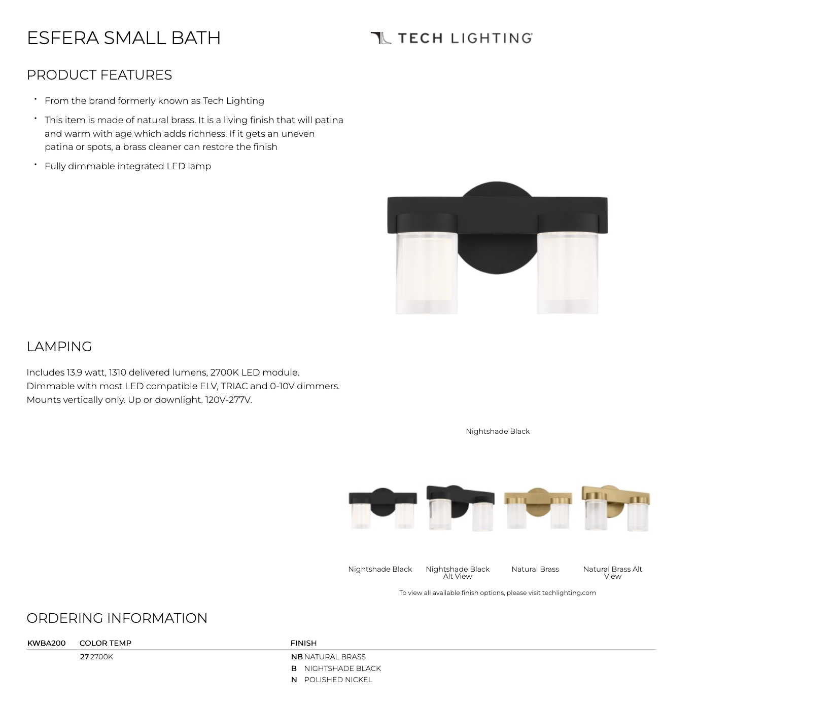 Residential & Commercial 2 Light Bath Bar Kwba20027 by Visual & Comfort & Co