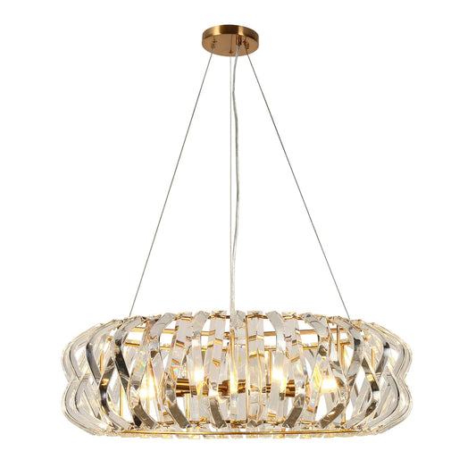 Eurydamas 28 Inch Brass Crystal Chandelier - LNC Home
