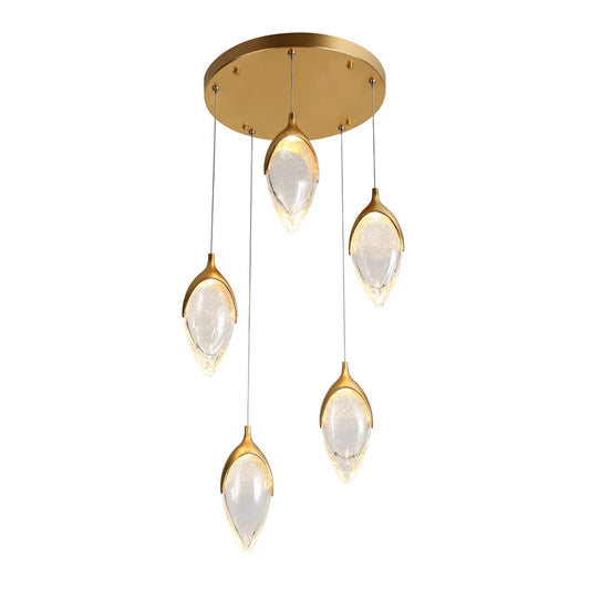 5 Light Gold Cluster Chandelier Evacampbell - LNC Home