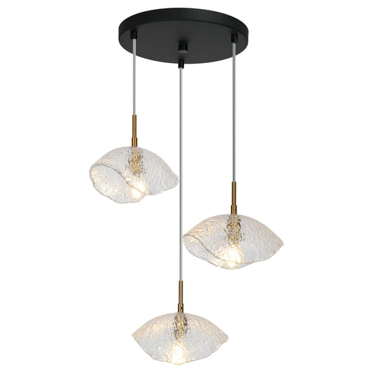 Modern Linear Chandelier Black Brass Evangeline - LNC Home