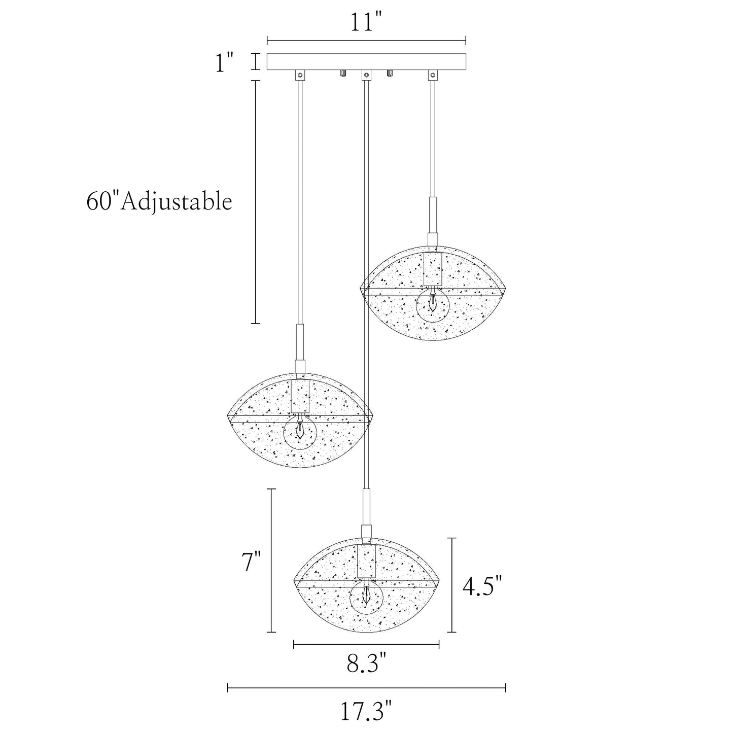 Modern Linear Chandelier Black Brass Evangeline - LNC Home