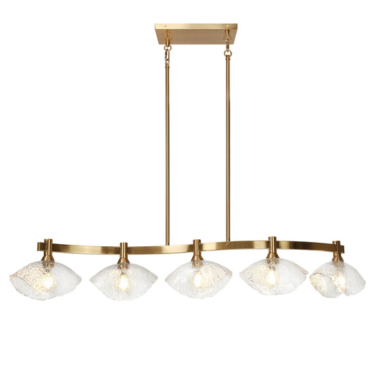 Evangeline 5 Light Pendant Lighting With Seeded Glass Shades - LNC Home