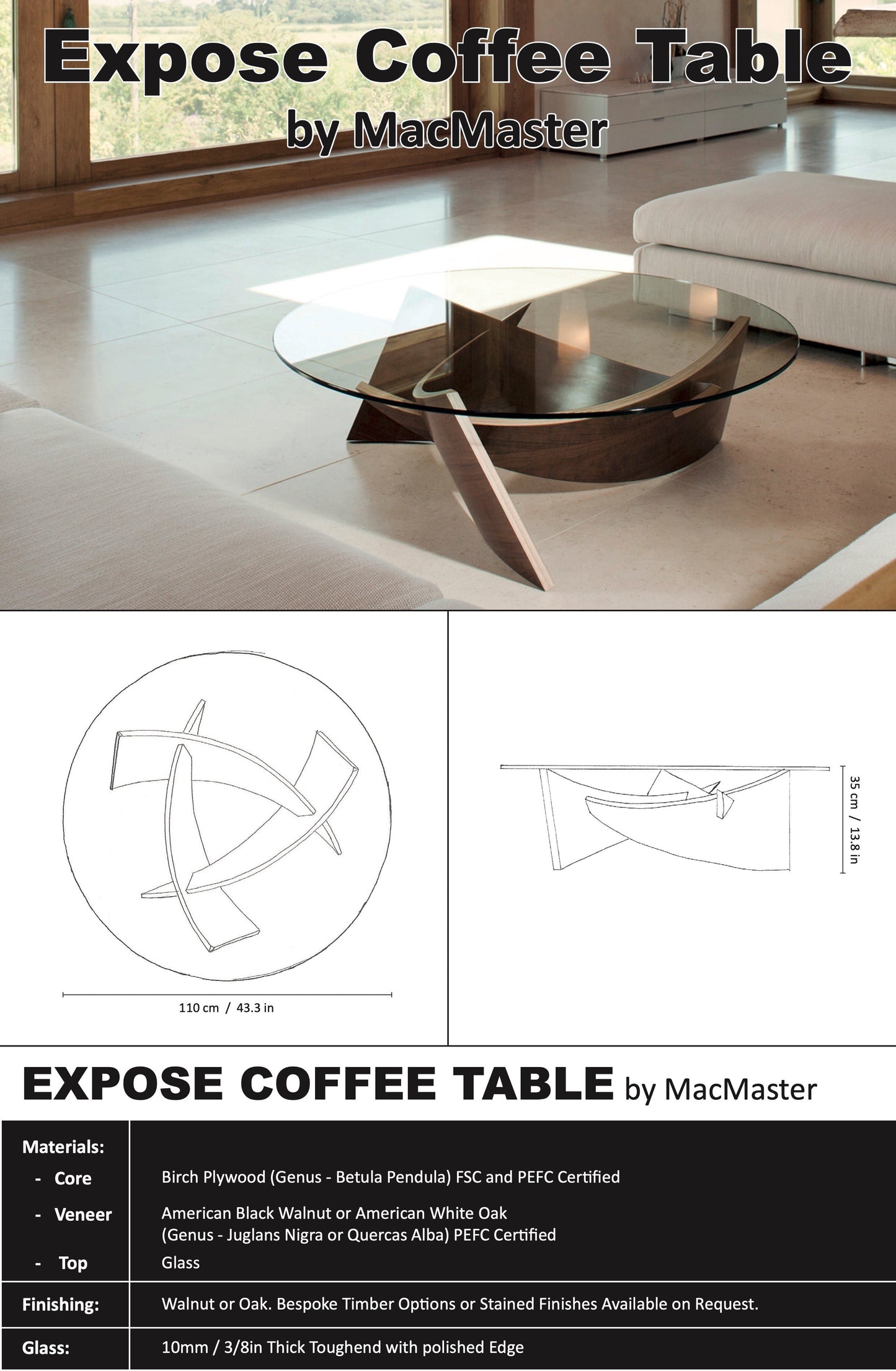 Expose Coffee Table by MacMaster Design England