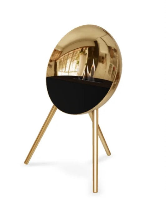 Eye Chromed Rose Gold Bio Ethanol Fireplace by LE FEU