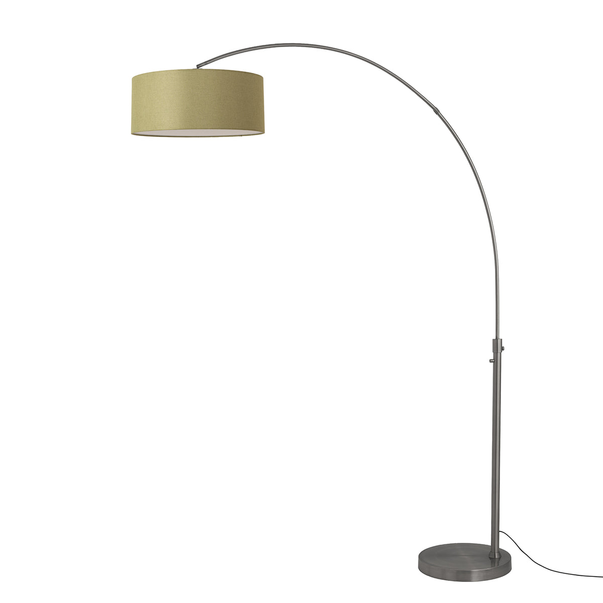 Float 92" Arc Floor Lamp by Nova of California, Avocado shade, Black Nickel body, Black Nickel base – view 30