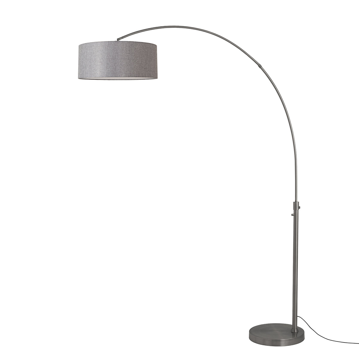 Float 92" Arc Floor Lamp by Nova of California, Cashmere Gray shade, Black Nickel body, Black Nickel base – view 49