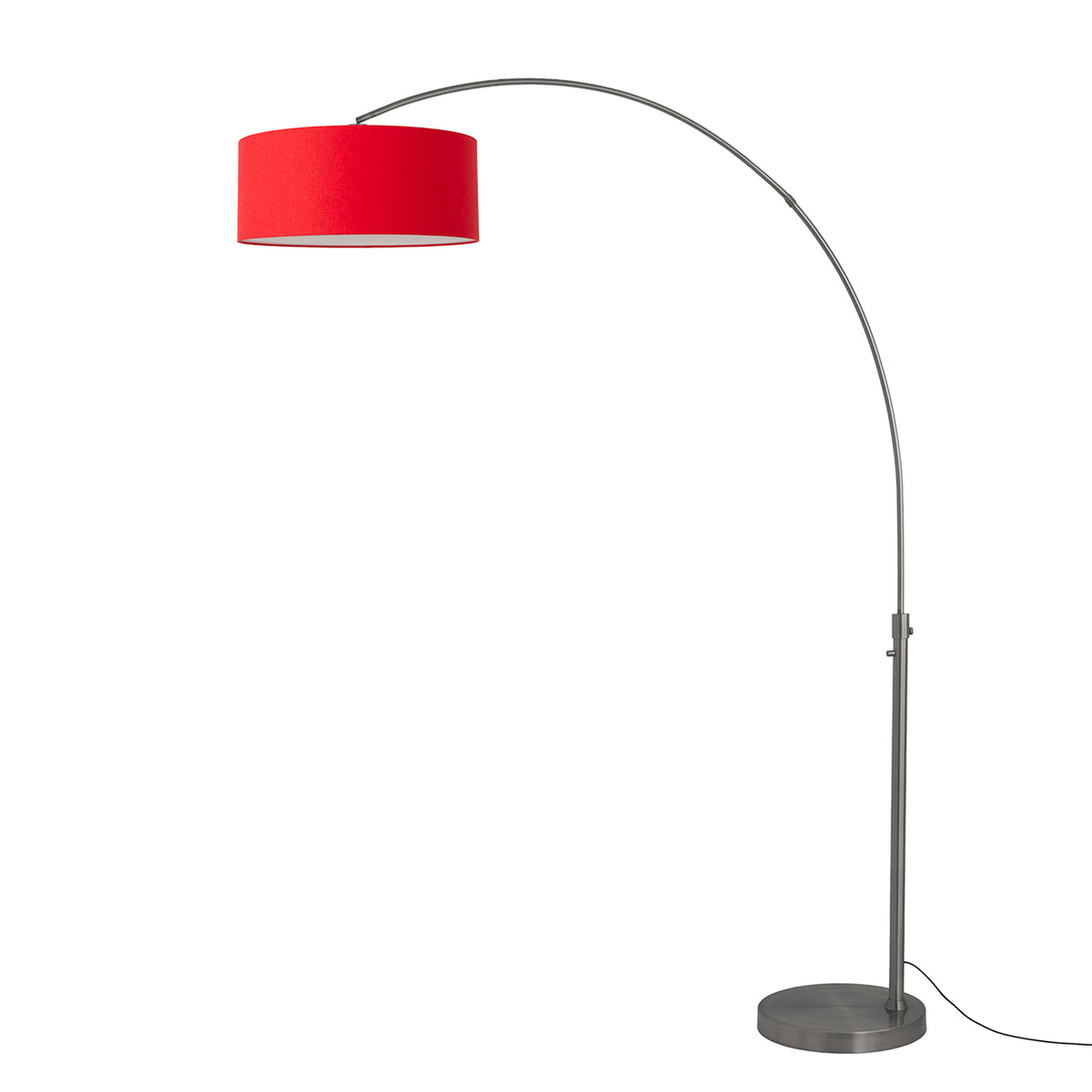 Float 92" Arc Floor Lamp by Nova of California, Crimson Red shade, Black Nickel body, Black Nickel base – view 53