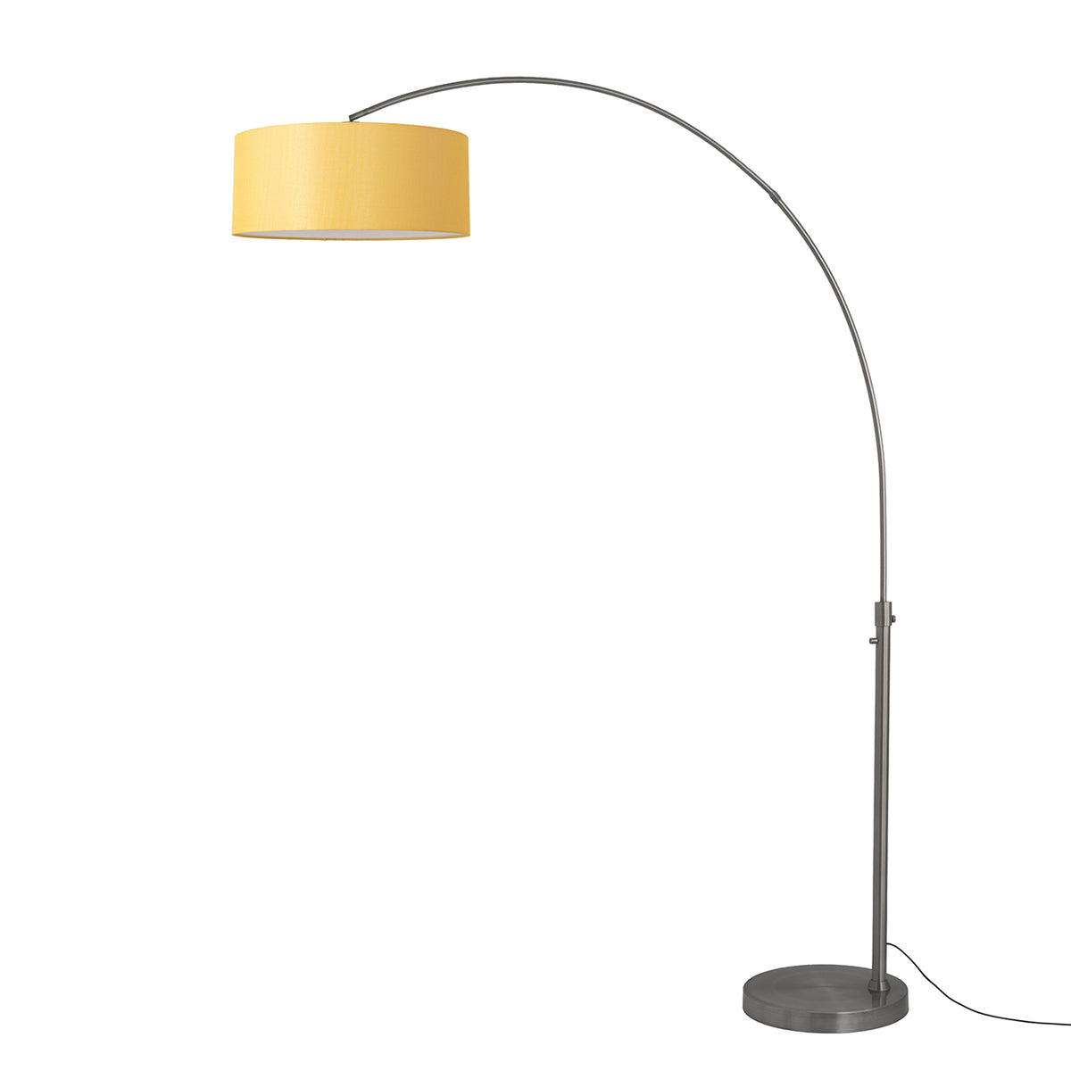 Float 92" Arc Floor Lamp by Nova of California, Mustard shade, Black Nickel body, Black Nickel base – view 60