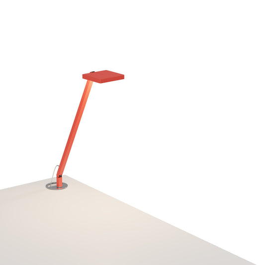 Focaccia Solo Desk Lamp Matte Fire Red Grommet Mount Fcd 1 Mfr Grm by Koncept Inc
