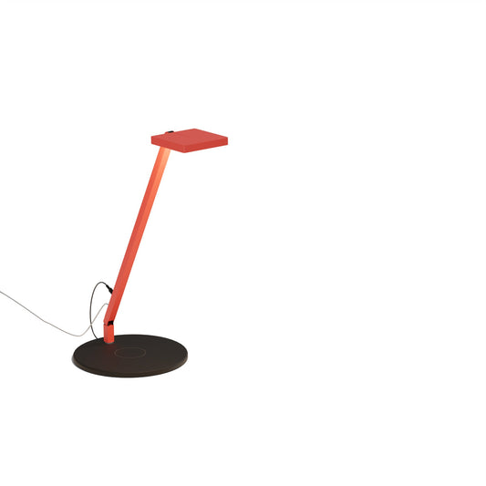 Focaccia Solo Desk Lamp Matte Fire Red Wireless Charging Base Matte Black Fcd 1 Mfr Qcb by Koncept Inc