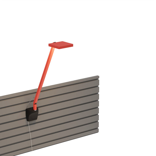 Focaccia Solo Desk Lamp Matte Fire Red Slatwall Mount Matte Black Fcd 1 Mfr Slt by Koncept Inc