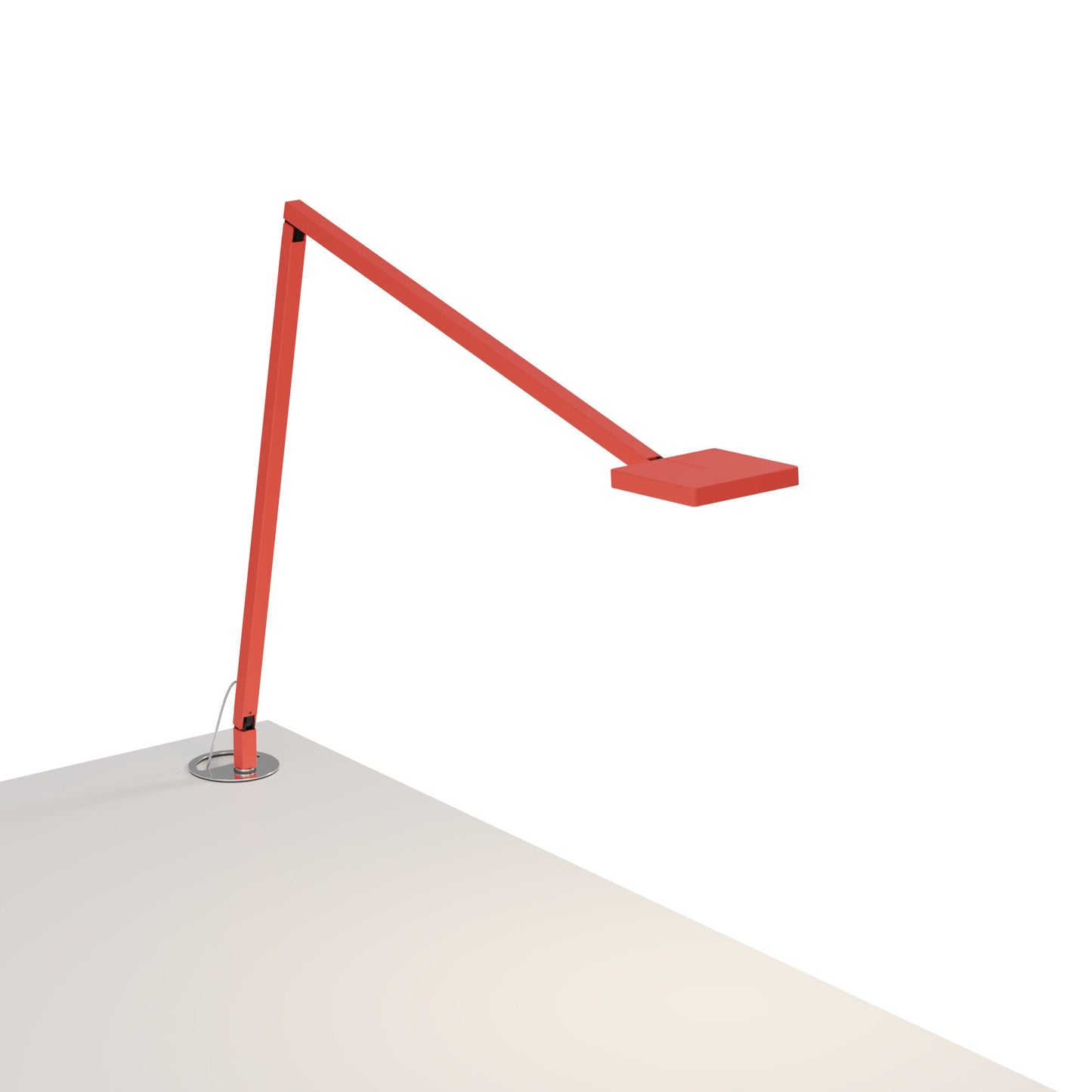 Focaccia Desk Lamp Matte Fire Red Grommet Mount Fcd 2 Mfr Grm by Koncept Inc