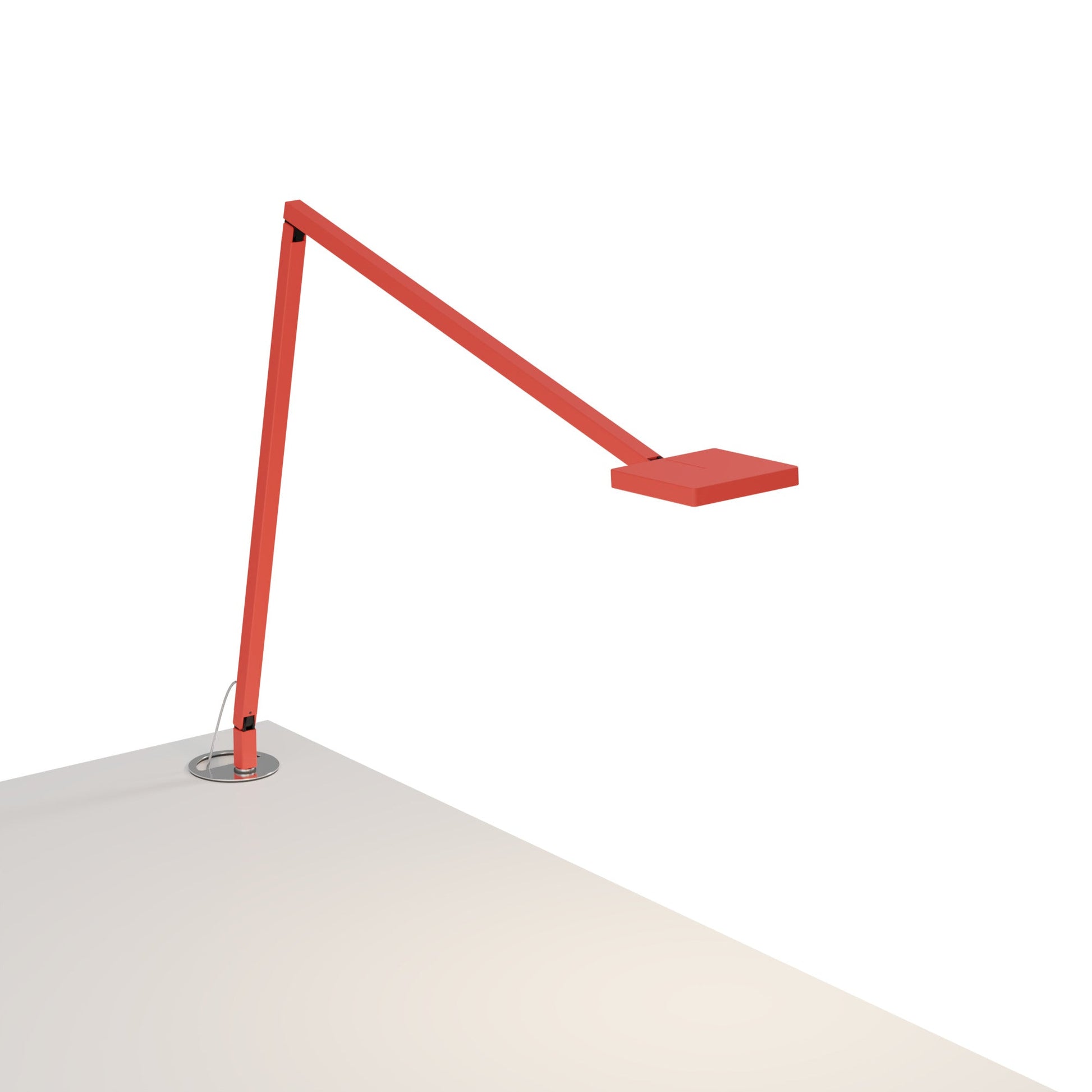Focaccia Desk Lamp Matte Fire Red Grommet Mount Fcd 2 Mfr Grm by Koncept Inc