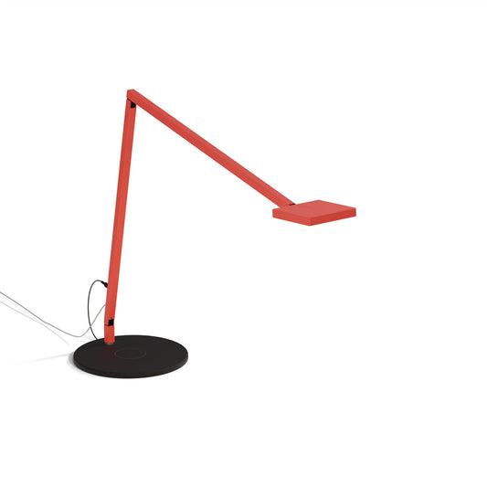 Focaccia Desk Lamp Matte Fire Red Wireless Charging Base Matte Black Fcd 2 Mfr Qcb by Koncept Inc