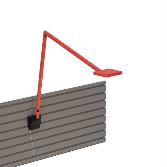 Focaccia Desk Lamp Matte Fire Red Slatwall Mount Matte Black Fcd 2 Mfr Slt by Koncept Inc
