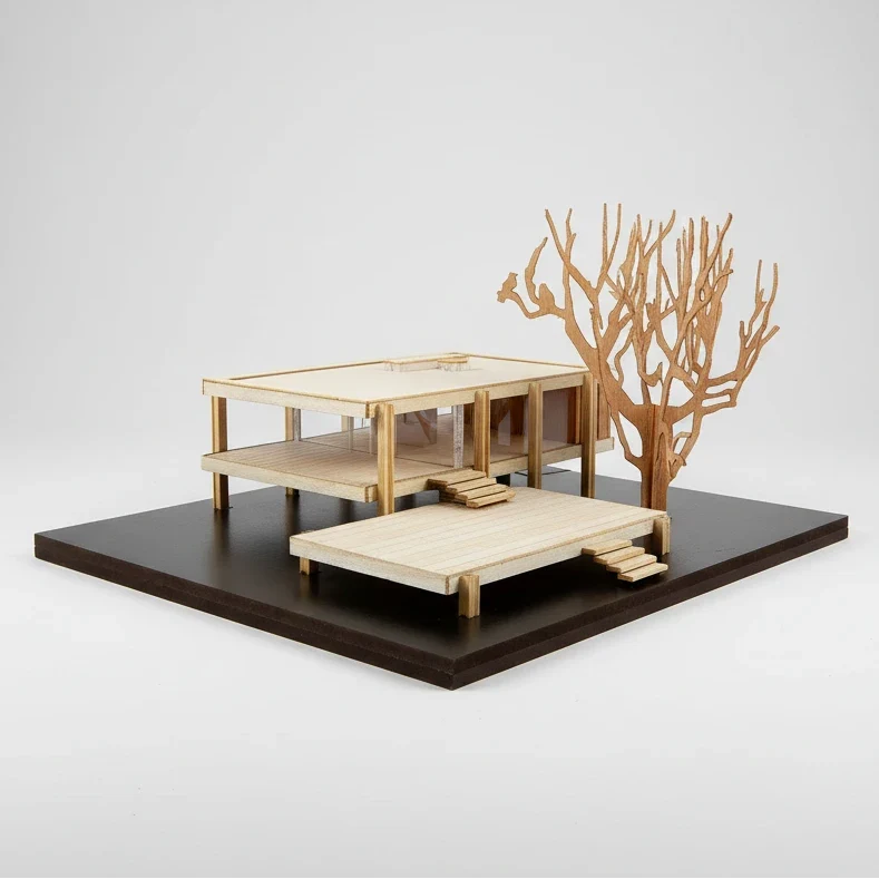 Little Building Co. Farnsworth House – wooden model kit, photo 8