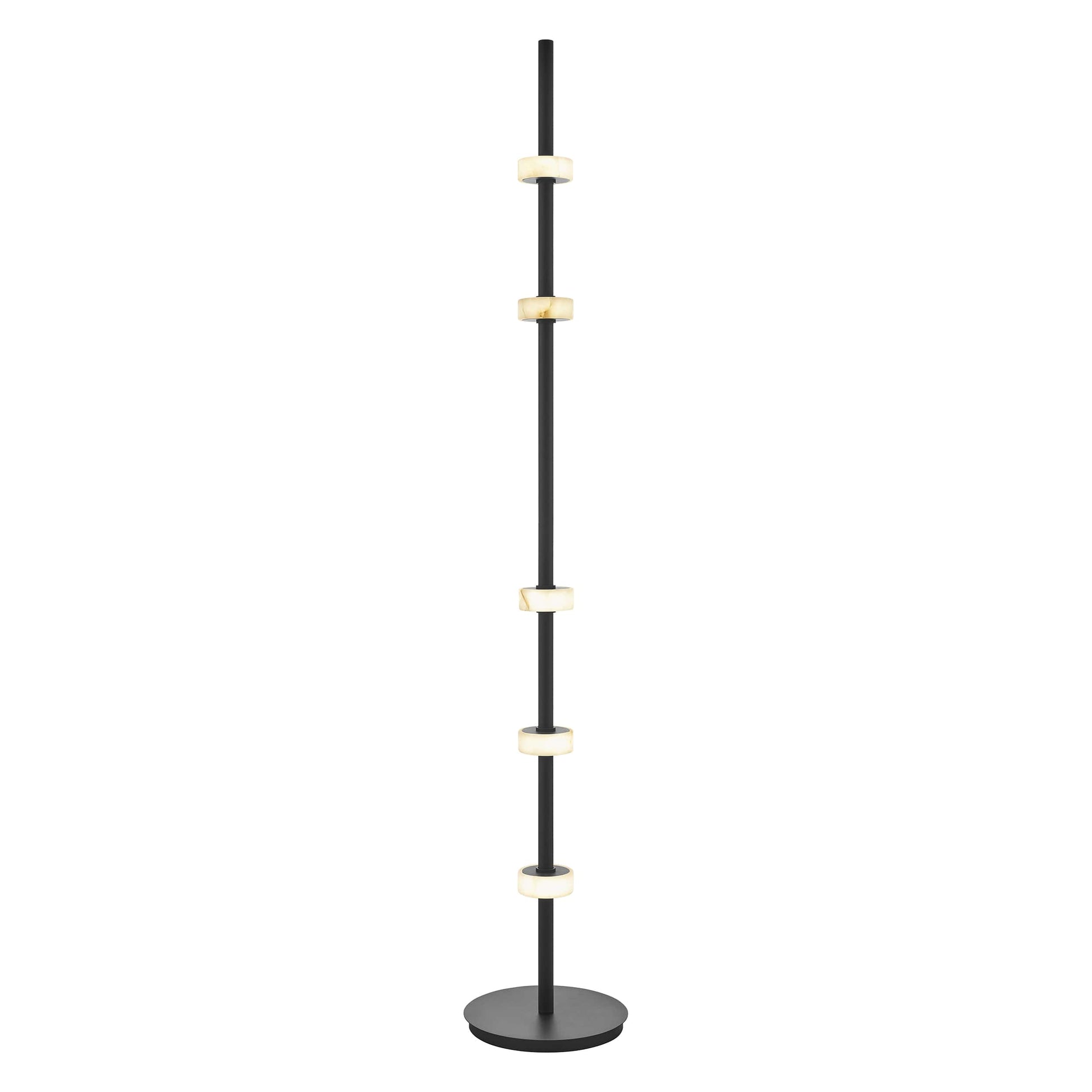 Aluminum and Spanish Alabaster Floor Lamp Black by Finesse Decor FL-DS25-1B