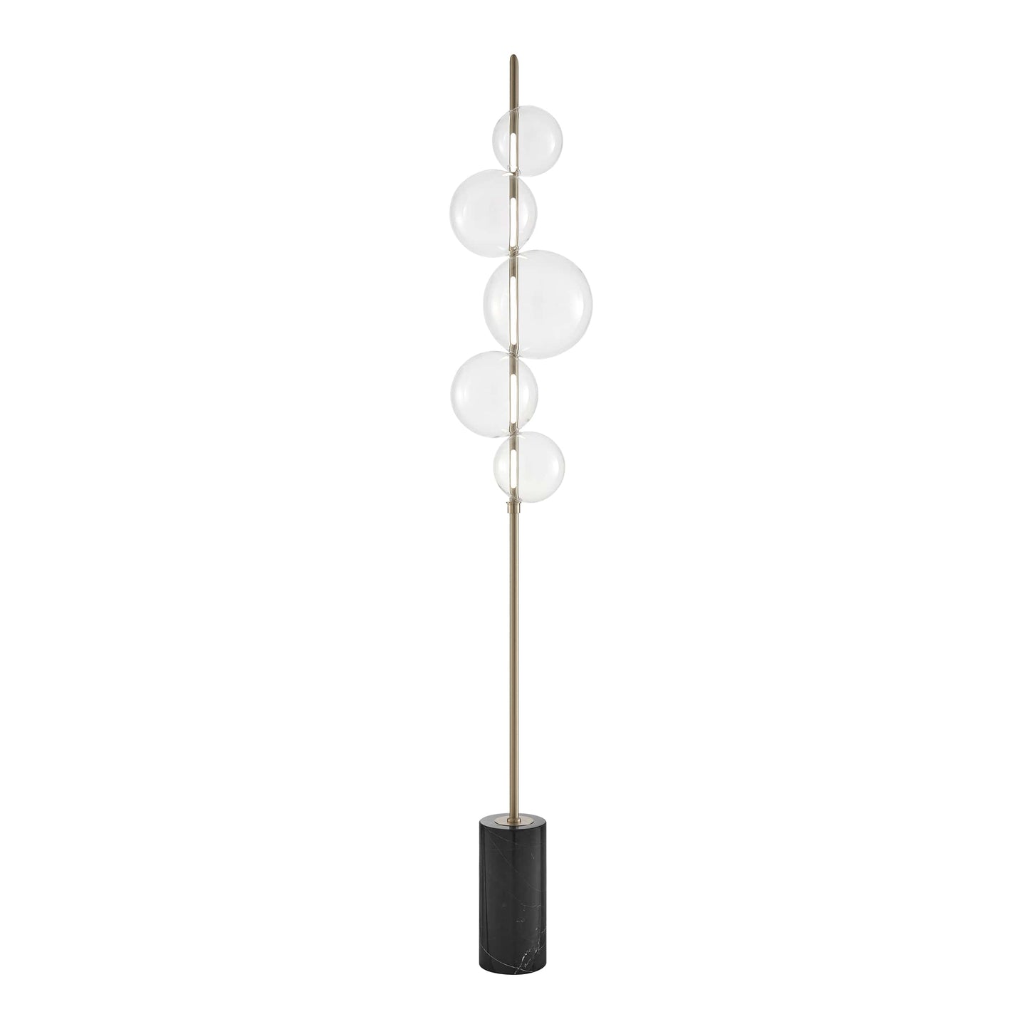 Aluminum and Glass Floor Lamp Satin Nickel by Finesse Decor FL-DS25-2NIC