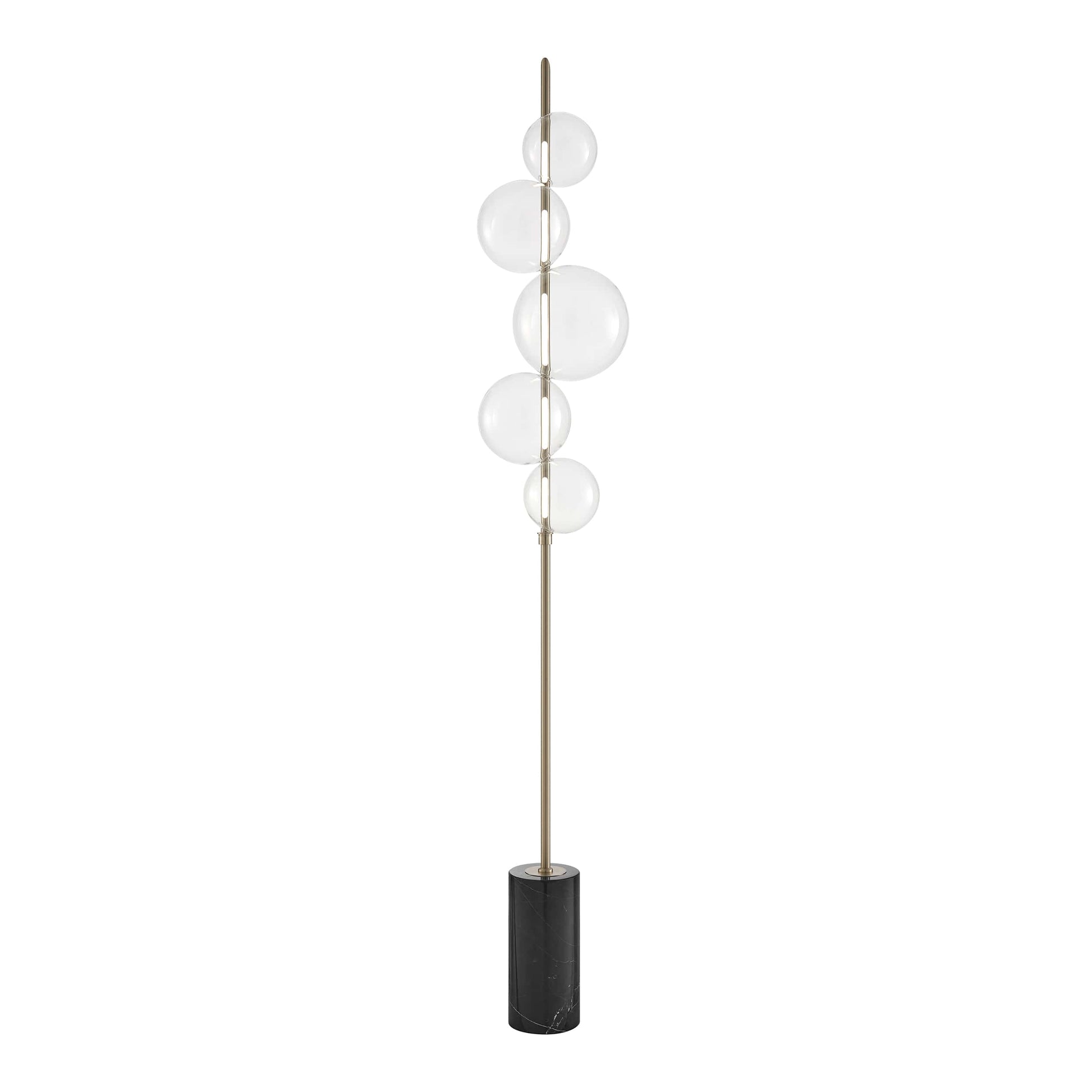 Aluminum and Glass Floor Lamp Satin Nickel by Finesse Decor FL-DS25-2NIC