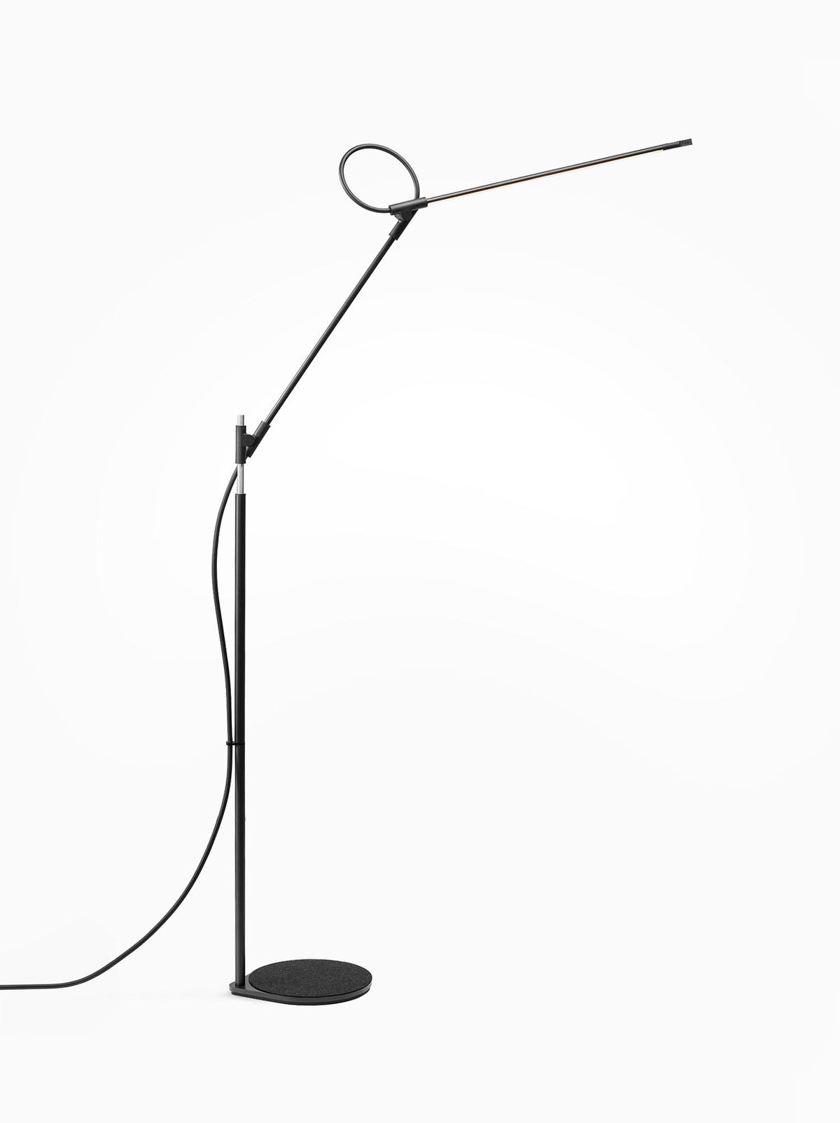 Black Superlight floor task lamp, studio view