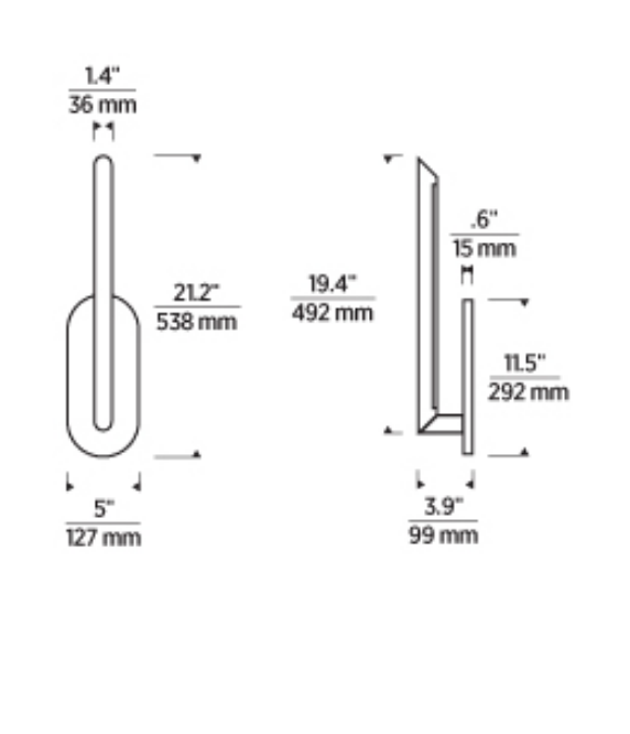 Ielle Medium LED Wall Sconce 21-inch by Visual & Comfort & Co