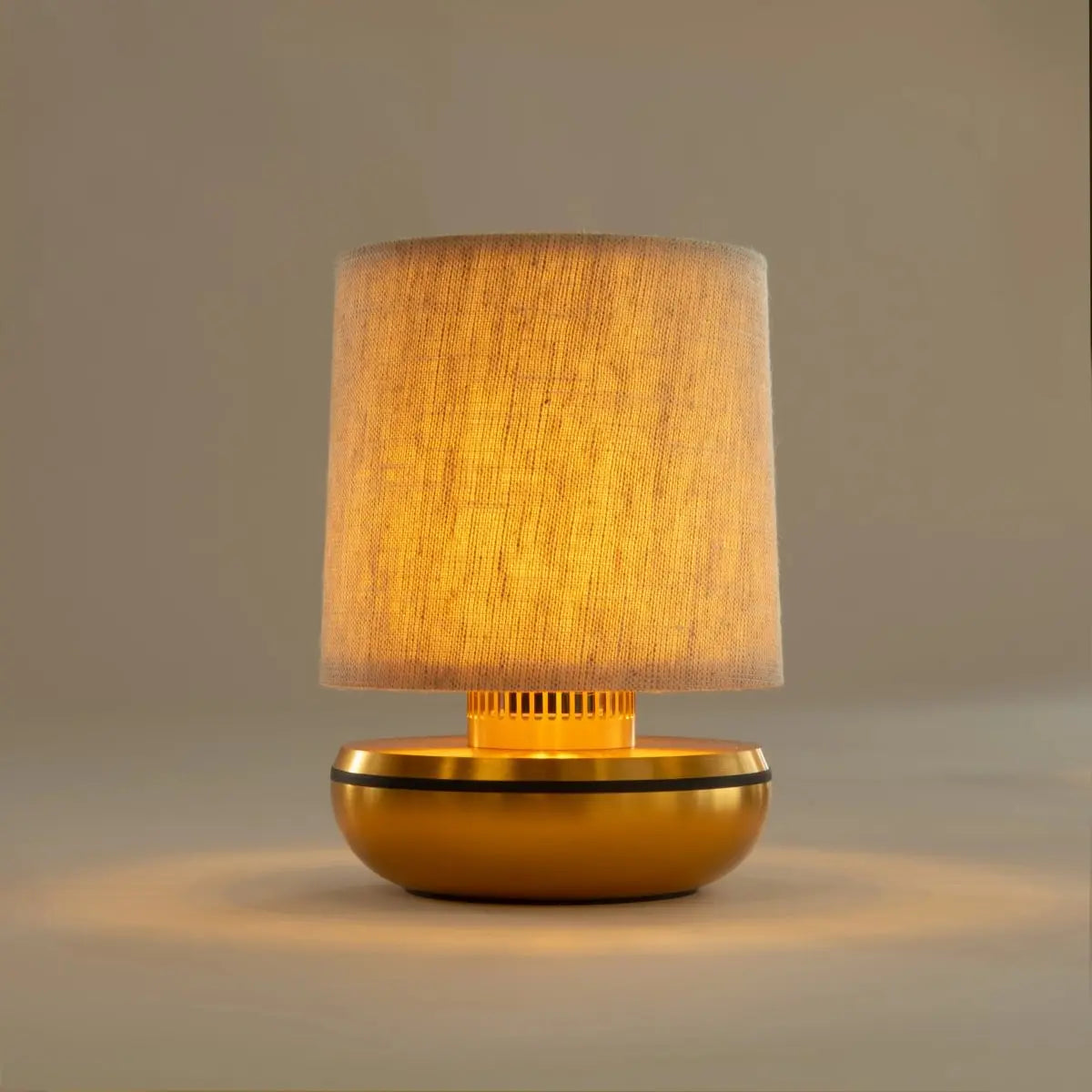 Humble Firefly V2 Cordless Table Lamp by Humble, Gold with Beige Linen Shade (image 11)