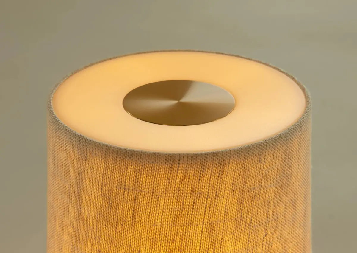 Humble Firefly V2 Cordless Table Lamp by Humble, Gold with Beige Linen Shade (image 12)
