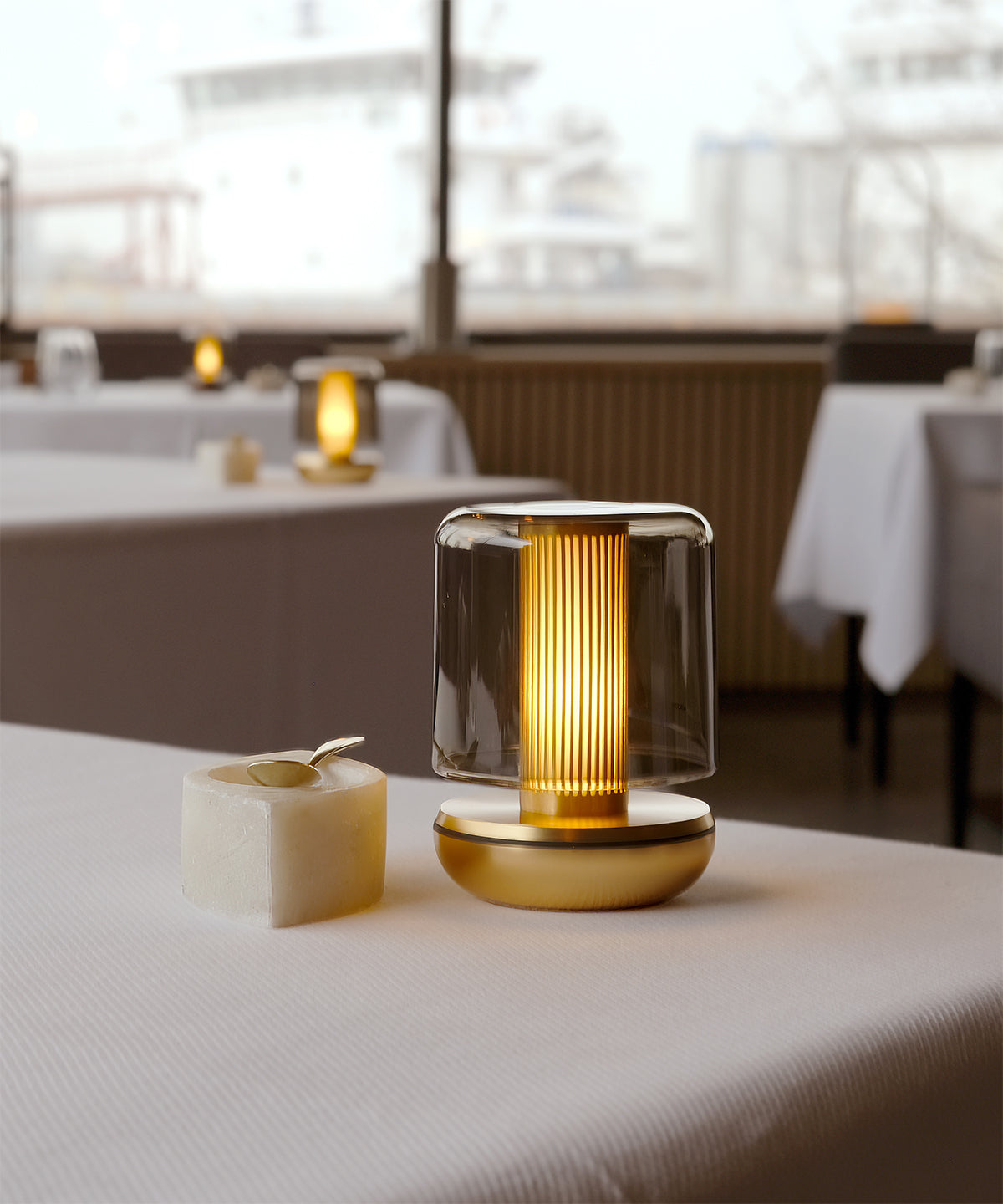 Humble Firefly V2 Cordless Table Lamp by Humble, Gold with Smoked Shade (image 22)