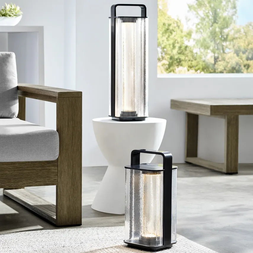 Portable Brass Bronze LED Table Lamp Flacara 15 by Visual & Comfort & Co