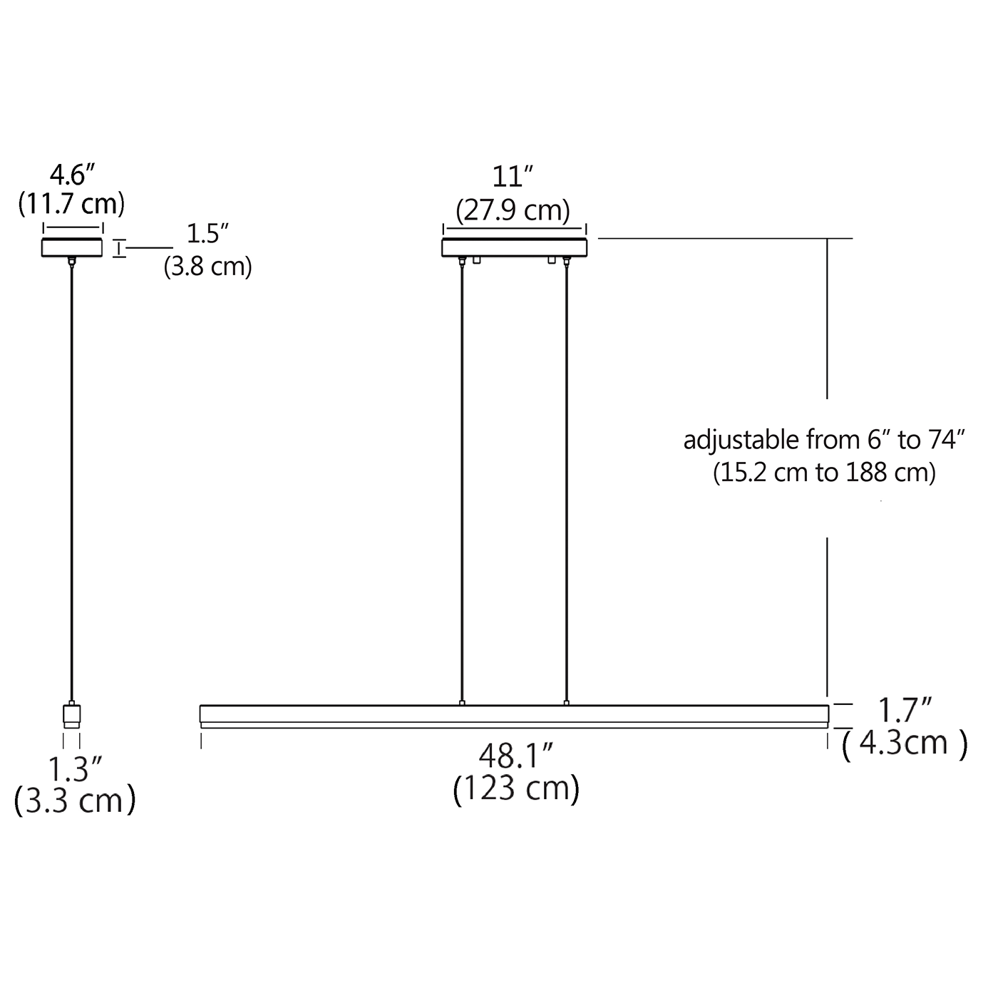BlackJack Lighting Float Linear Pendant Light