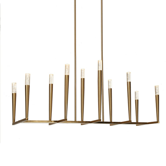 Florescentia 10 Light 43 Modern Brass Linear Suspension - LNC Home